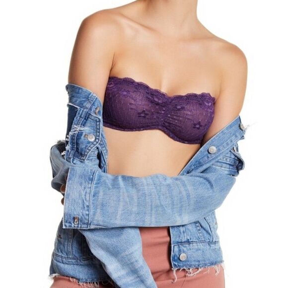 Free People Strappy Back Lace Bandeau Bra - Picture 1 of 5